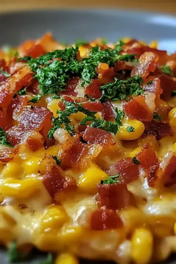 Slow Cooker Cheddar Corn with Bacon