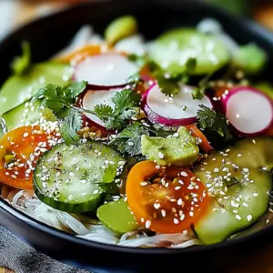 Spring Roll Salad with Spicy Ginger Dressing