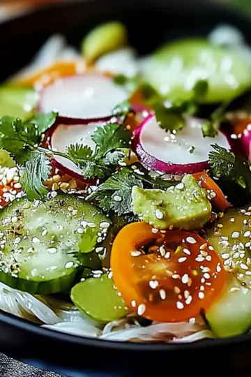 Spring Roll Salad with Spicy Ginger Dressing