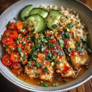 Sweet Chili Chicken Bowl with Zesty Coconut Lime Drizzle