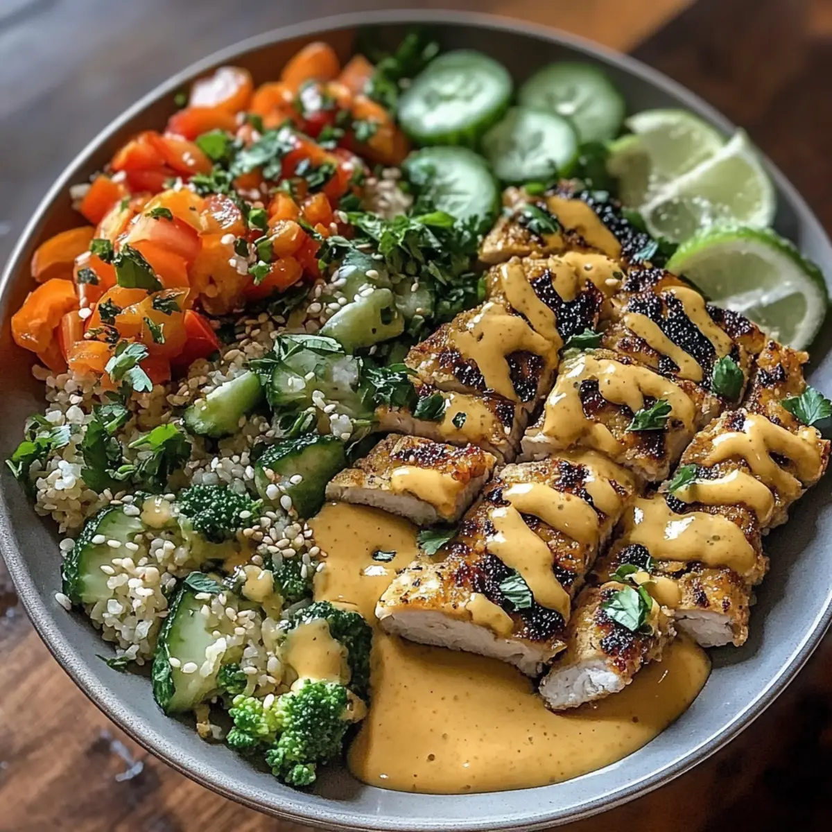 Thai Peanut Chicken Buddha Bowl