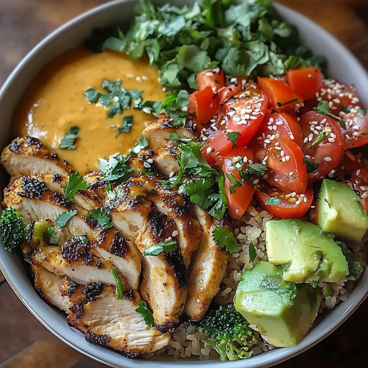 Thai Peanut Chicken Buddha Bowl