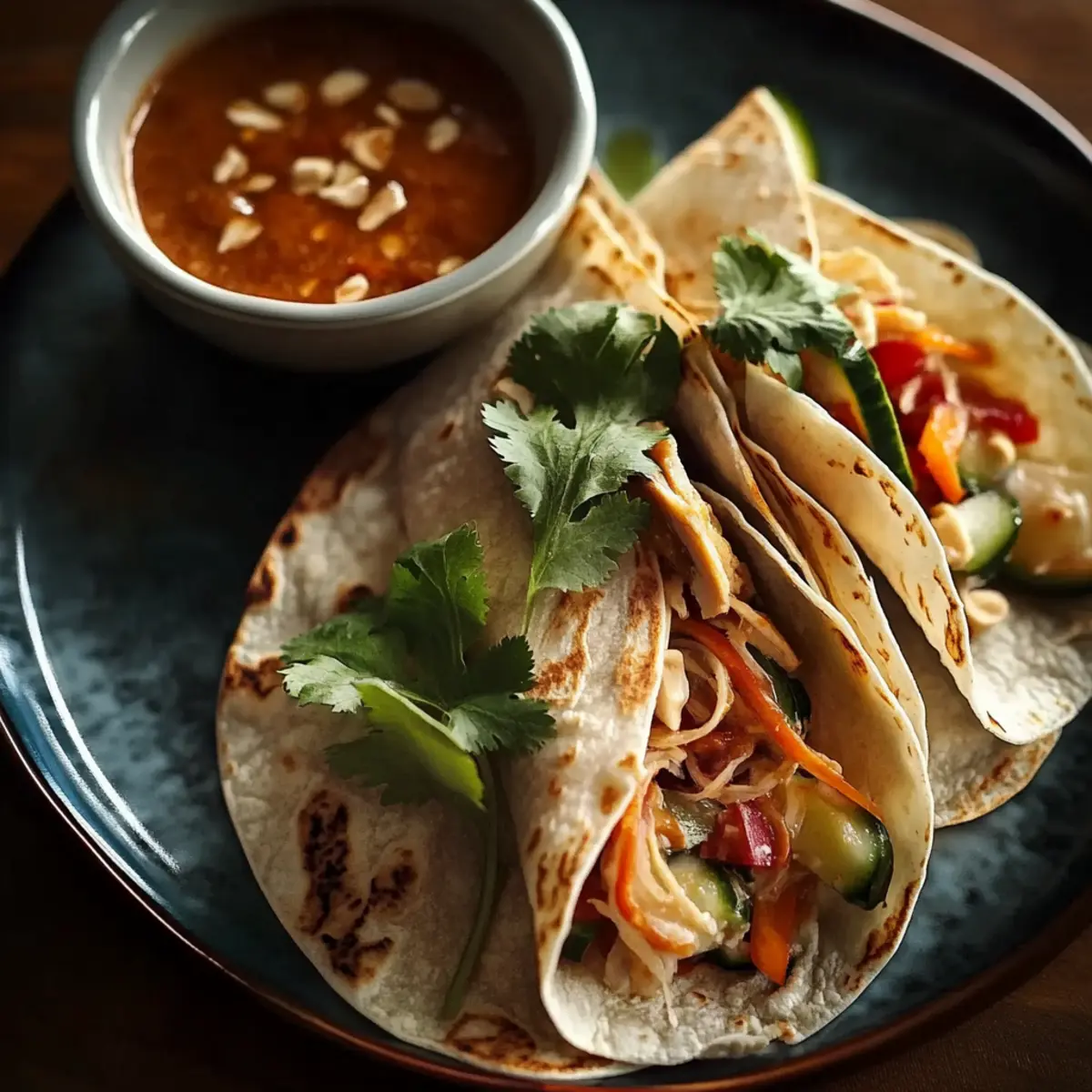 Thai Peanut Chicken Wraps