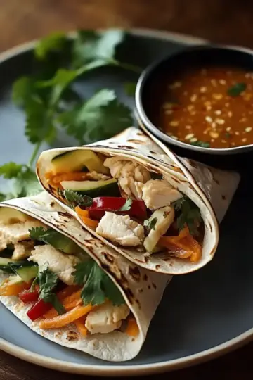 Thai Peanut Chicken Wraps