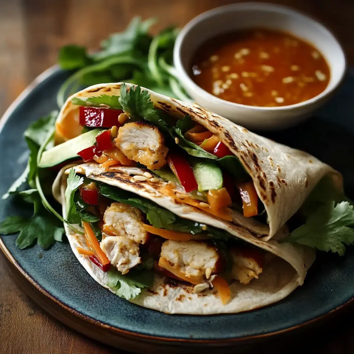 Thai Peanut Chicken Wraps