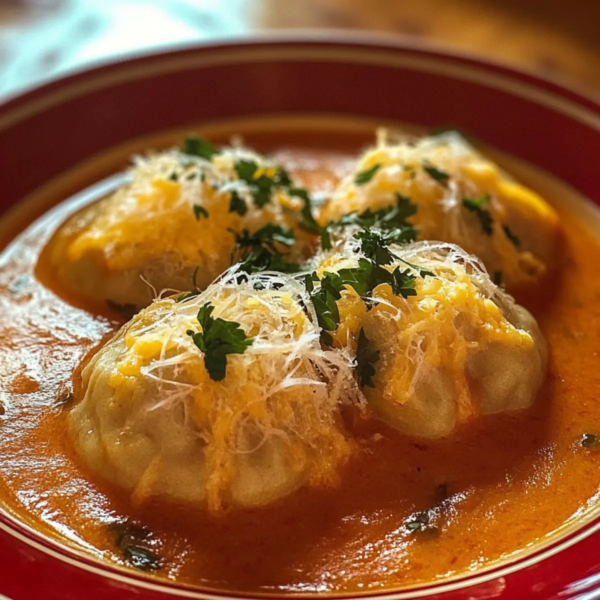Wholesome Tomato Soup with Cheddar Bay Dumplings