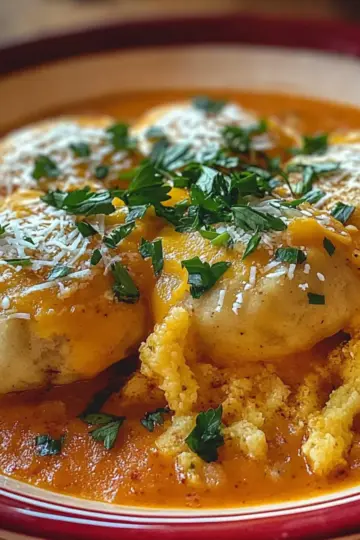 Wholesome Tomato Soup with Cheddar Bay Dumplings