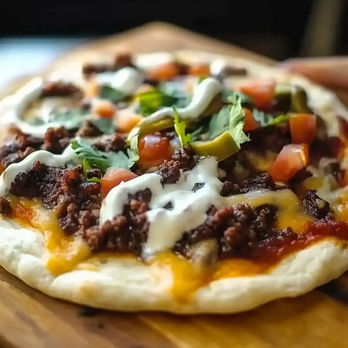 Bacon Cheeseburger Pizza with Dill Pickle Aioli