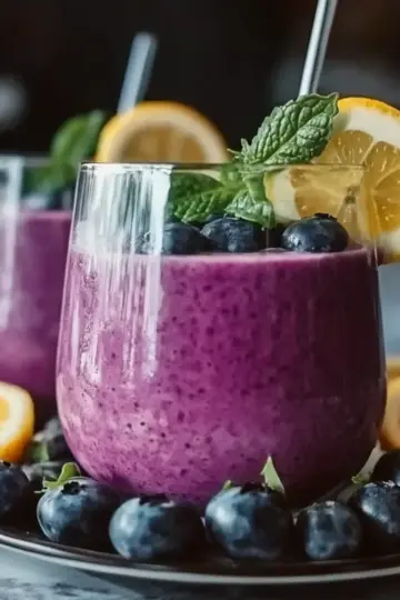 Blueberry Avocado Smoothie With Lemon & Yogurt