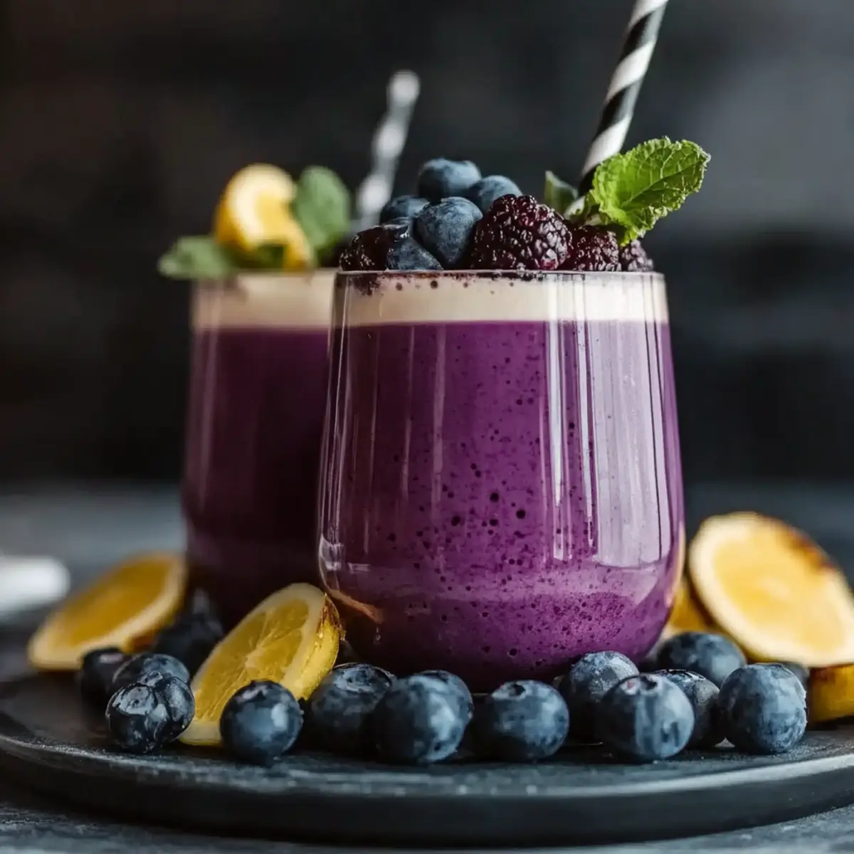 Blueberry Avocado Smoothie With Lemon & Yogurt