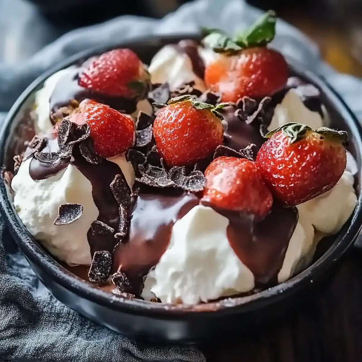 Chocolate-Covered Strawberry Yogurt Clusters