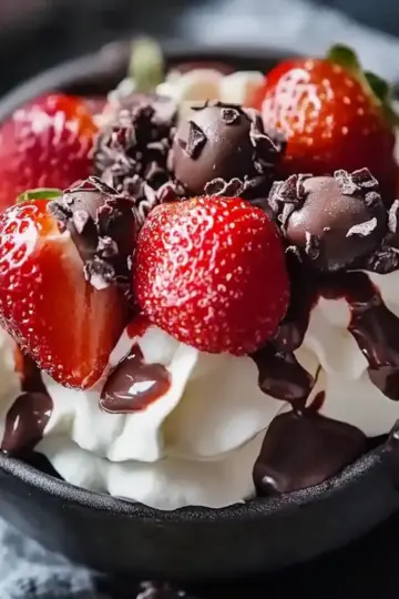 Chocolate-Covered Strawberry Yogurt Clusters