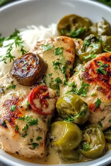 Creamy Pepperoncini Chicken Skillet
