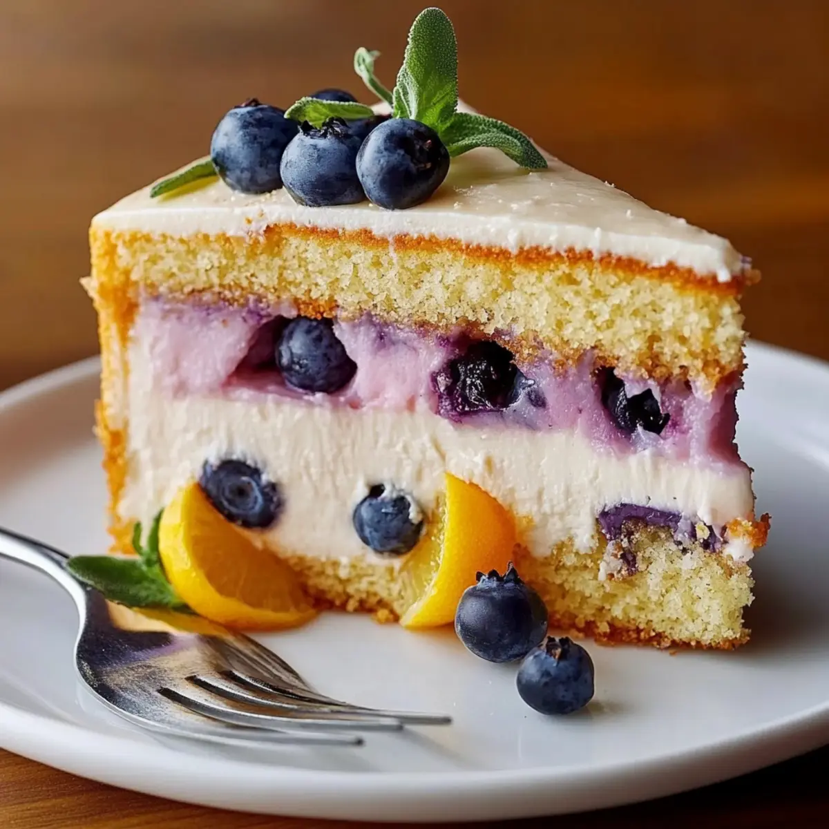 Lemon Blueberry Cheesecake Cake