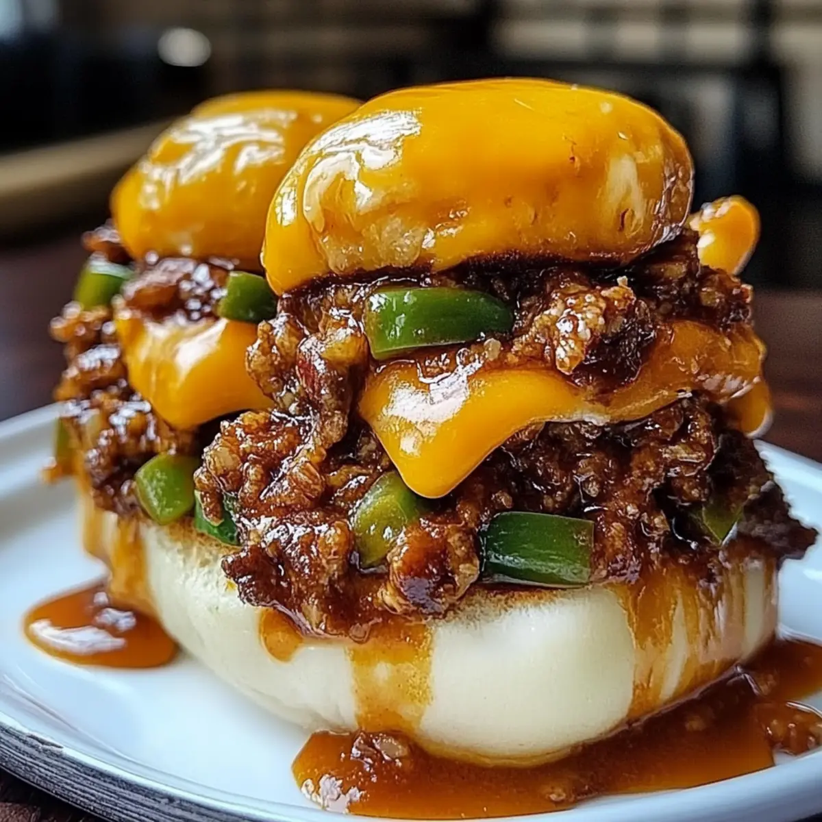 Loaded Peppers and Beef Brioche Melts