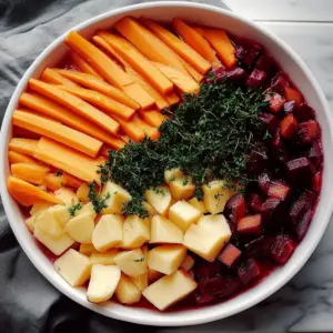 Raw Beet Salad with Apples and Carrots