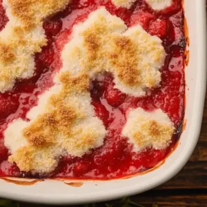Fresh Strawberry Cobbler with Orange Juice
