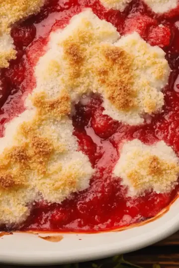 Fresh Strawberry Cobbler with Orange Juice