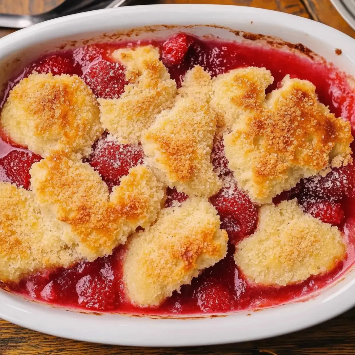 Fresh Strawberry Cobbler with Orange Juice